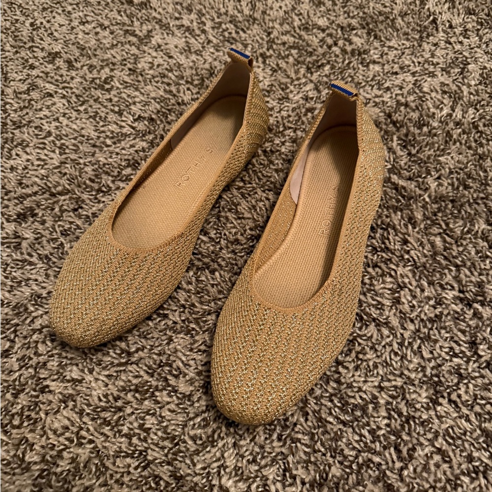 Rothy's Gold Woven Flats